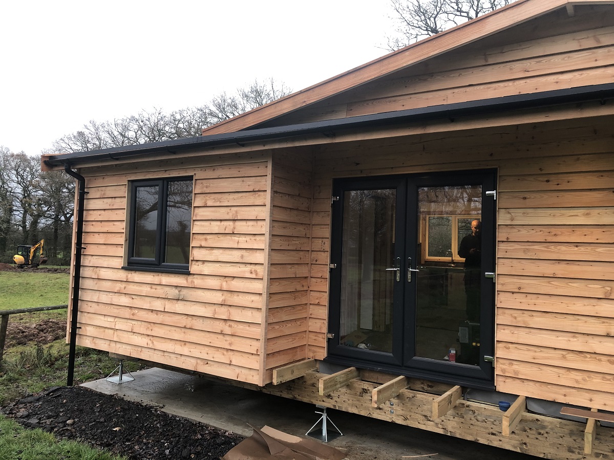 A recent log cabin ready for holiday let